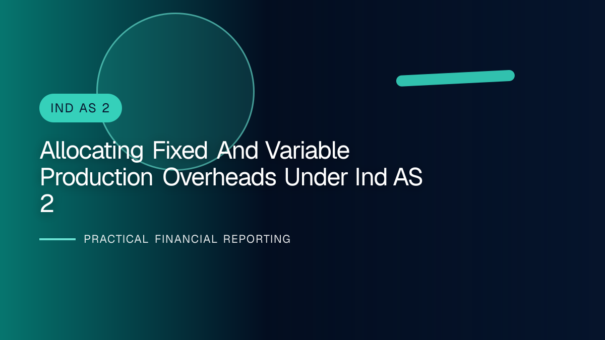 Professional financial reporting illustration for Allocating Fixed and Variable Production Overheads under Ind AS 2