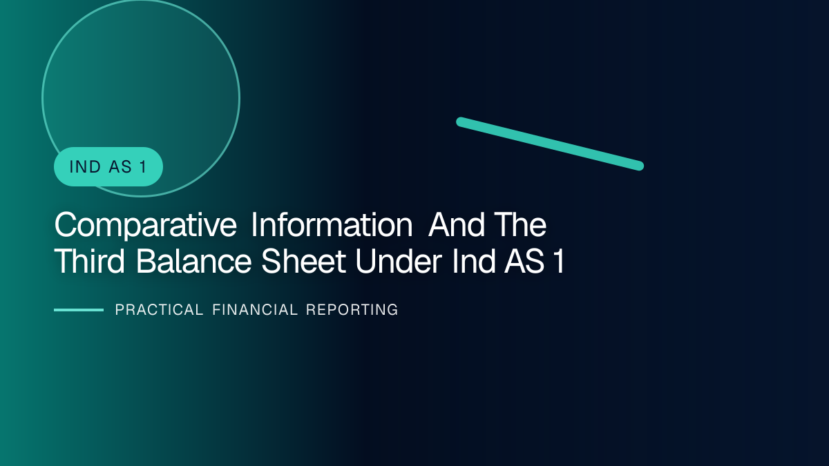 Professional financial reporting illustration for Comparative Information and the Third Balance Sheet under Ind AS 1