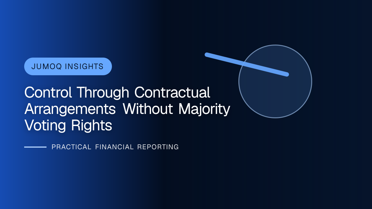 Professional financial reporting illustration for Control through Contractual Arrangements without Majority Voting Rights