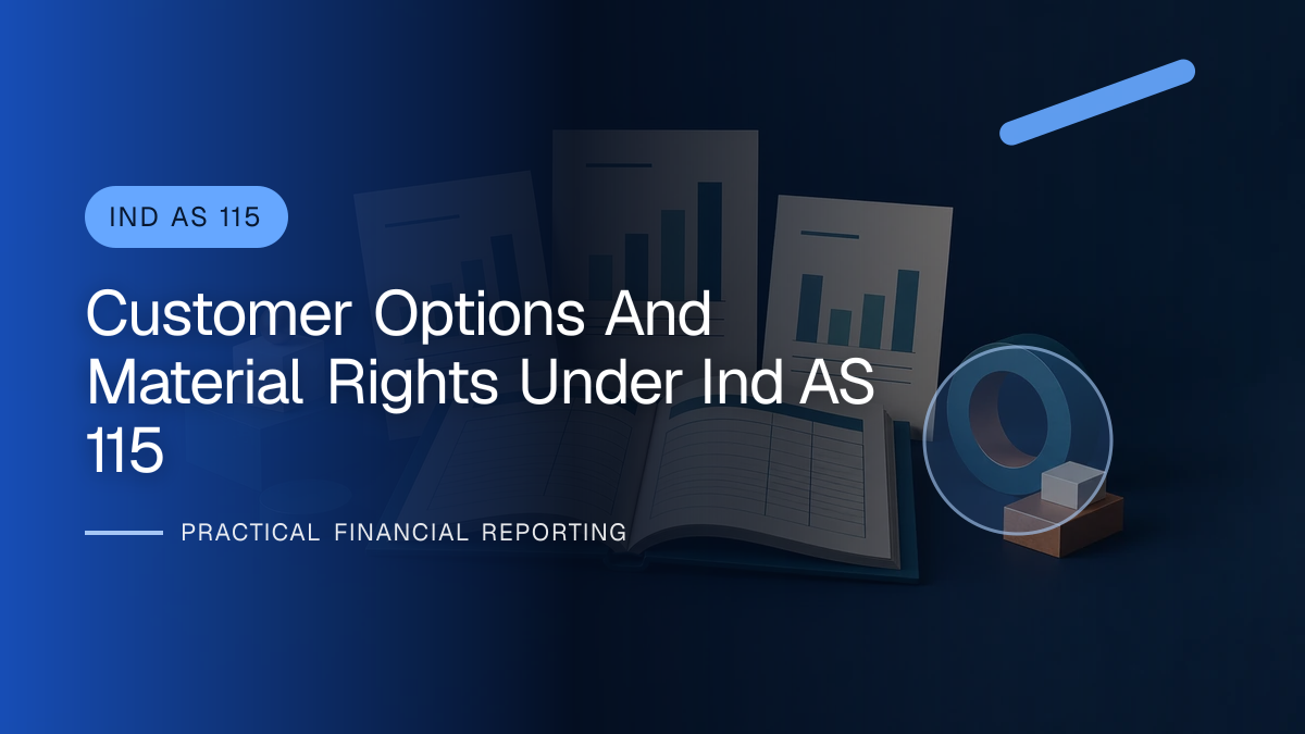 Original finance artwork for Customer Options and Material Rights under Ind AS 115