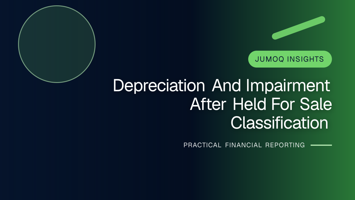 Professional financial reporting illustration for Depreciation and Impairment after Held-for-sale Classification