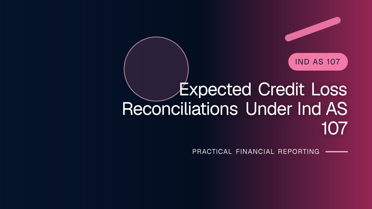 Professional financial reporting illustration for Expected Credit Loss Reconciliations under Ind AS 107