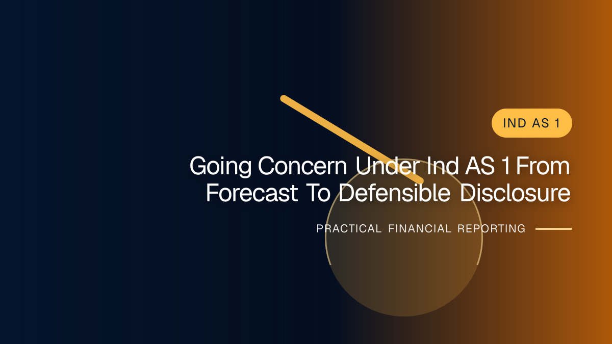 Professional financial reporting illustration for Going Concern under Ind AS 1: From Forecast to Defensible Disclosure