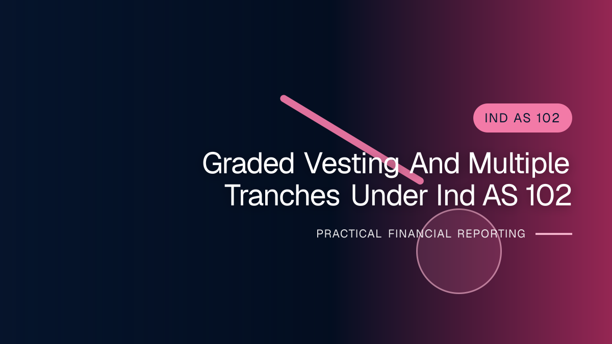 Professional financial reporting illustration for Graded Vesting and Multiple Tranches under Ind AS 102