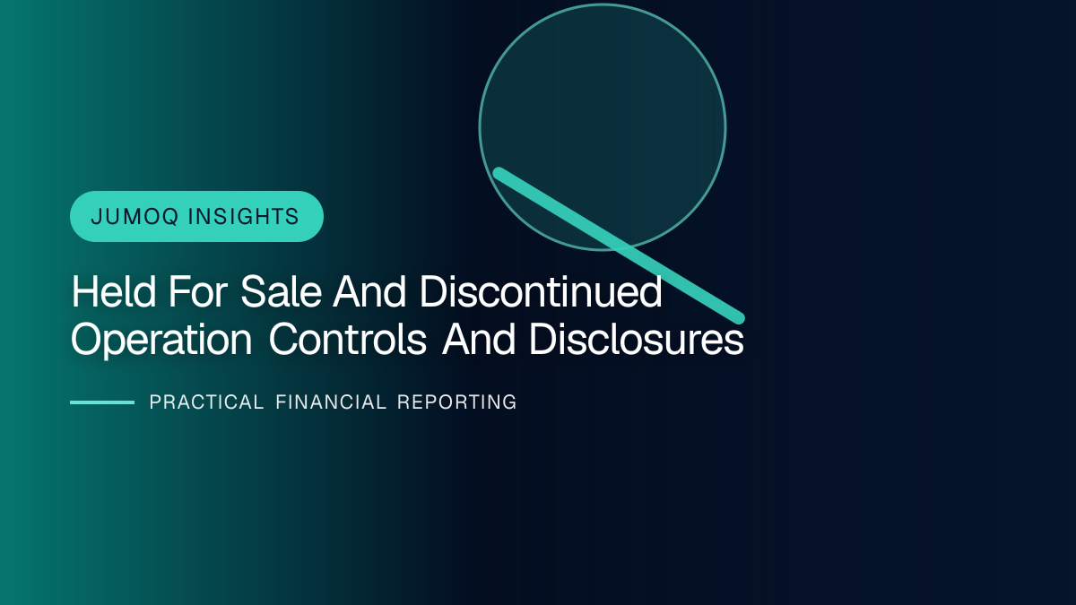 Professional financial reporting illustration for Held-for-sale and Discontinued-operation Controls and Disclosures