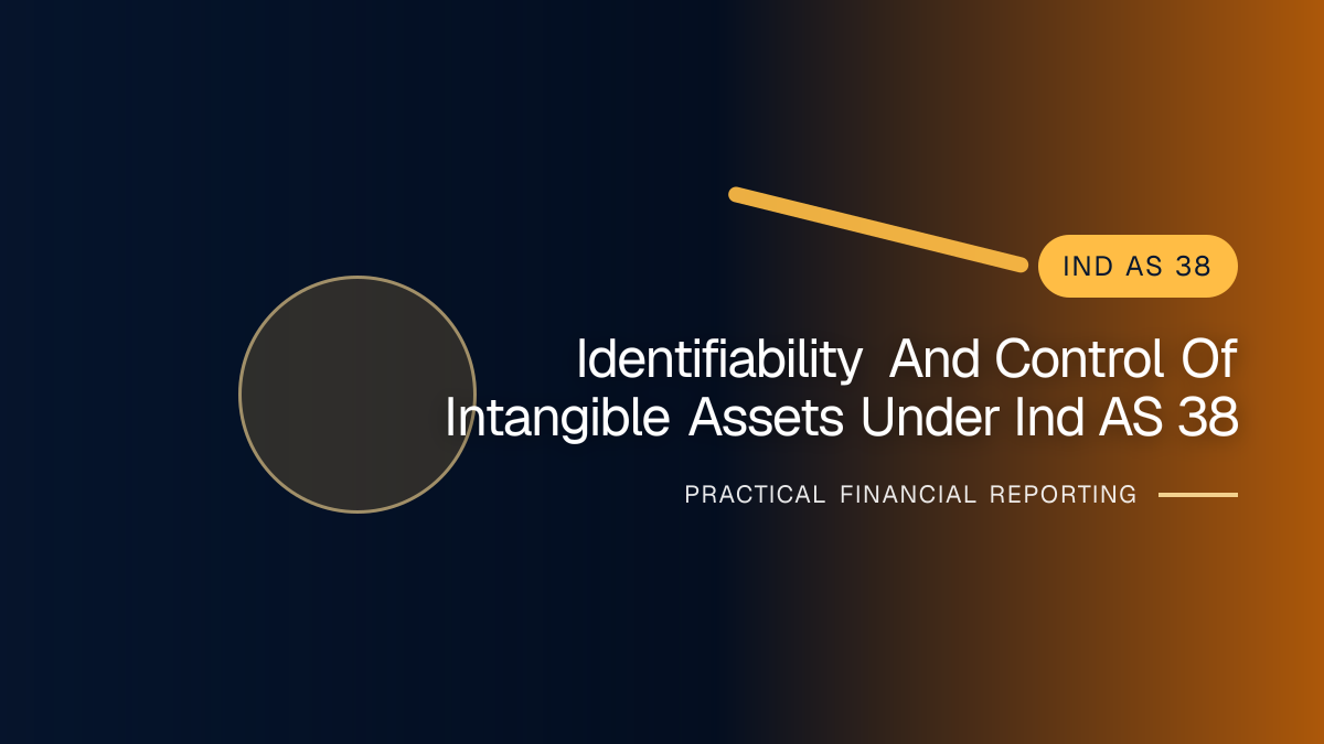 Professional financial reporting illustration for Identifiability and Control of Intangible Assets under Ind AS 38