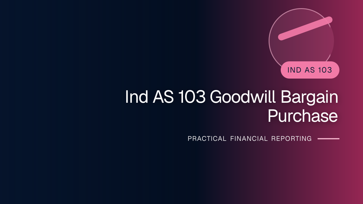 Professional finance team reviewing goodwill and bargain purchase under ind as 103 requirements and supporting accounting documentation