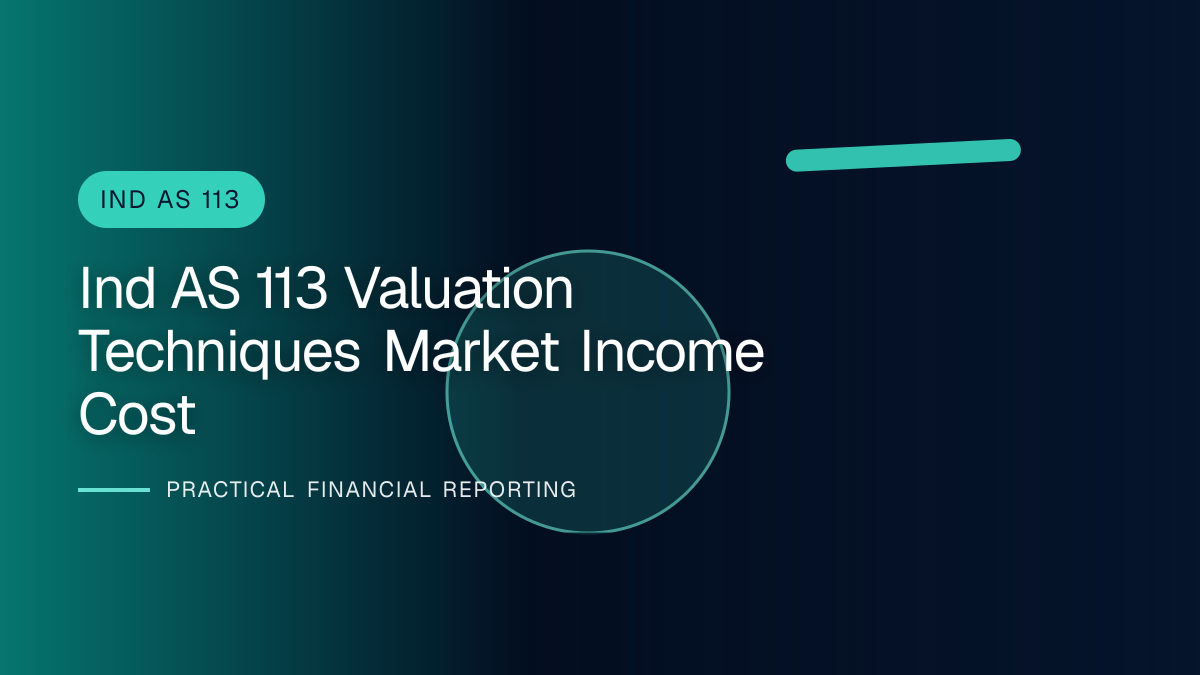 Professional finance team reviewing valuation techniques under ind as 113 requirements and supporting accounting documentation