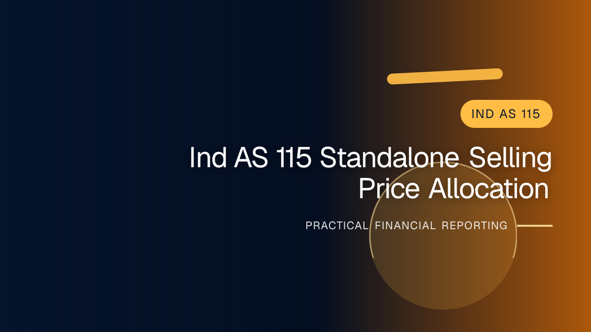 Professional finance team reviewing standalone selling prices and revenue allocation under ind as 115 requirements and supporting accounting documentation