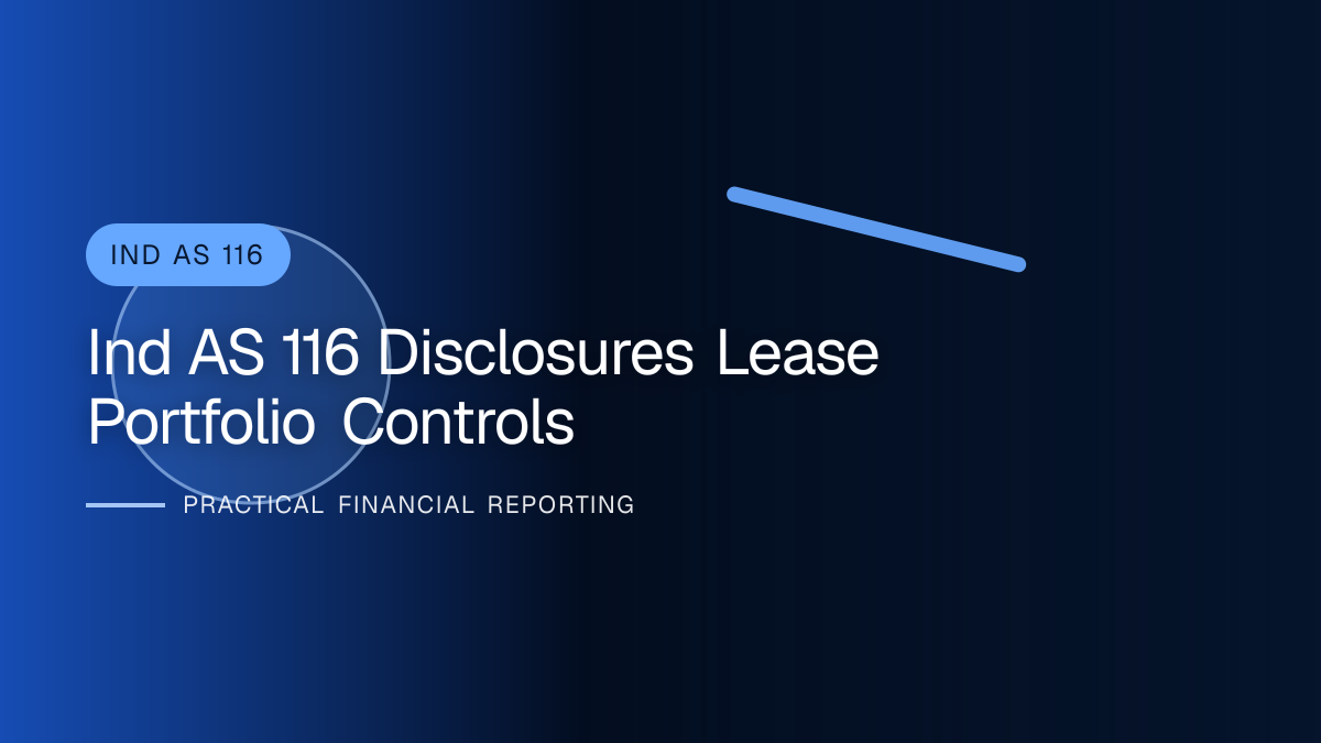 Professional finance team reviewing ind as 116 disclosures and lease portfolio controls requirements and supporting accounting documentation