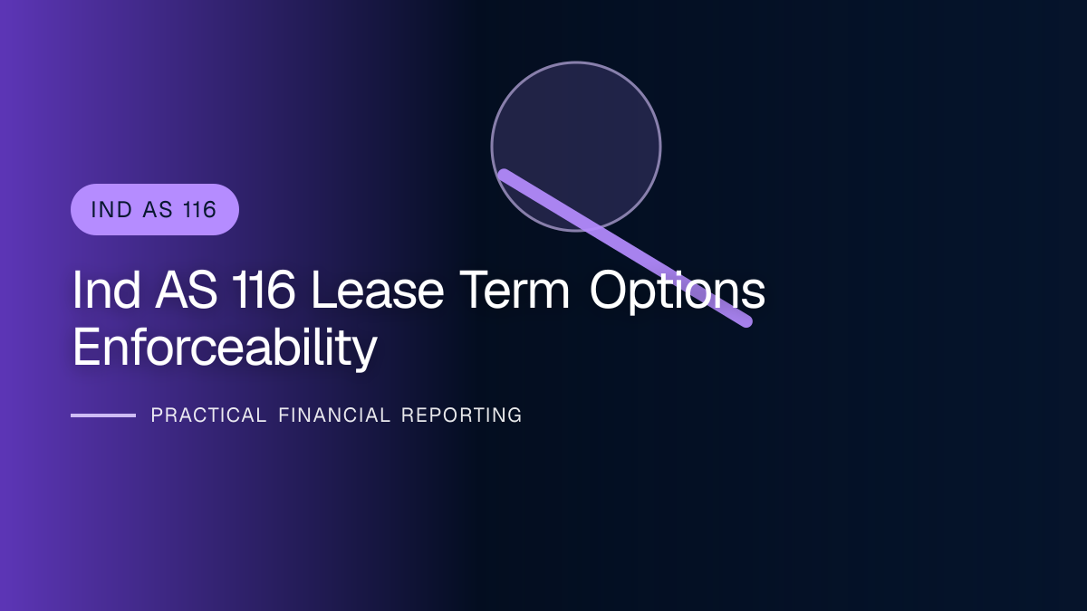 Professional finance team reviewing lease term under ind as 116 requirements and supporting accounting documentation