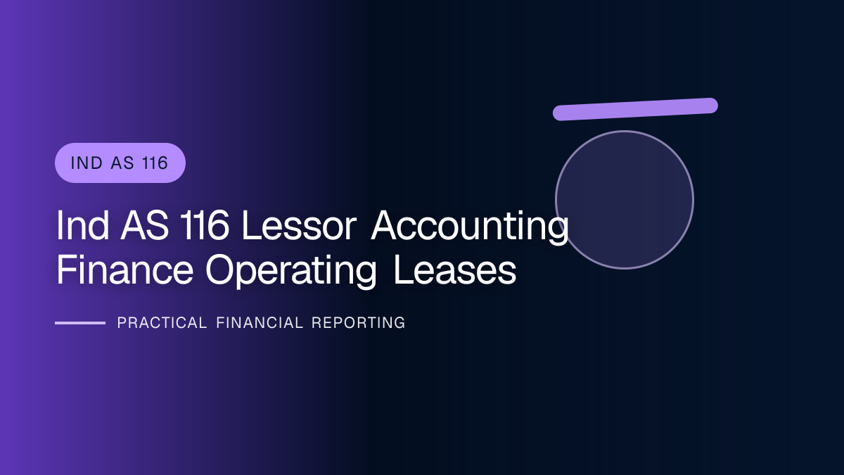 Professional finance team reviewing lessor accounting under ind as 116 requirements and supporting accounting documentation