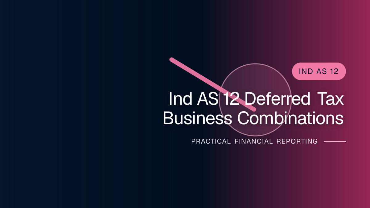 Professional finance team reviewing deferred tax in business combinations under ind as 12 and ind as 103 requirements and supporting accounting documentation