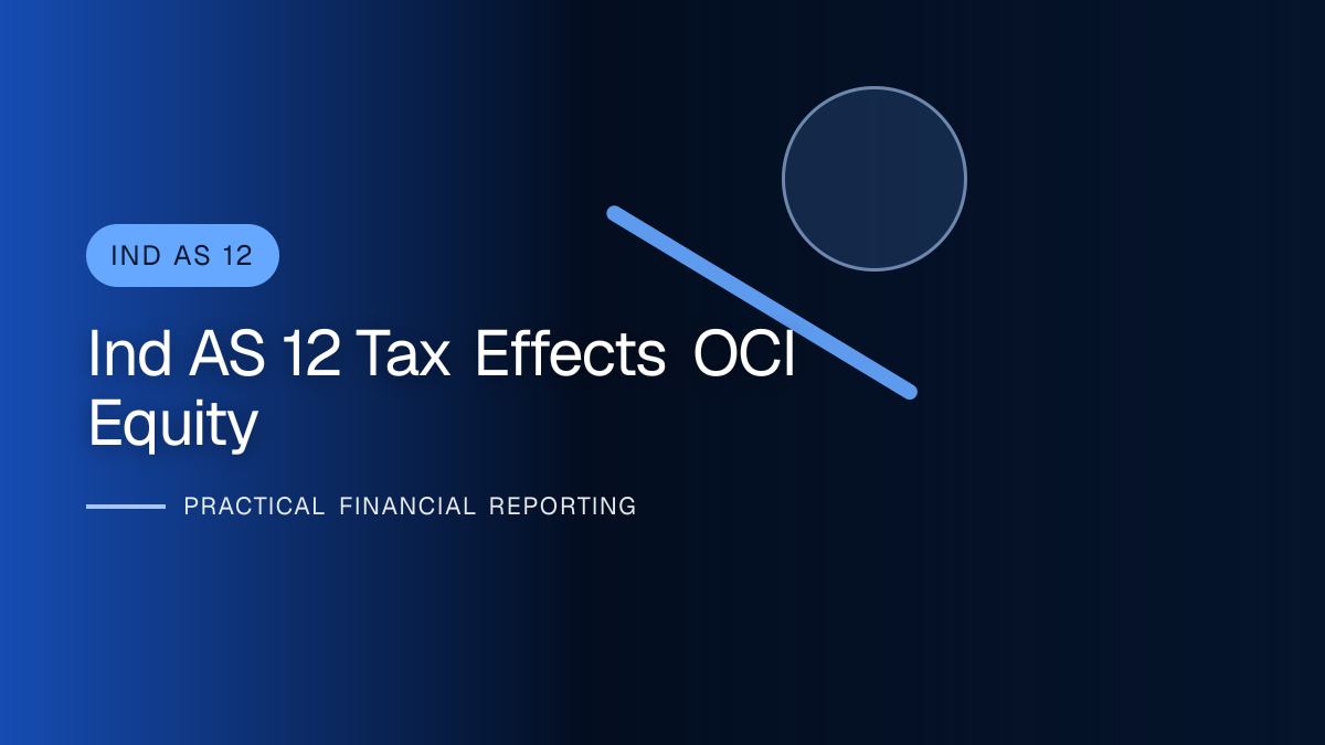 Professional finance team reviewing tax effects in oci and equity under ind as 12 requirements and supporting accounting documentation