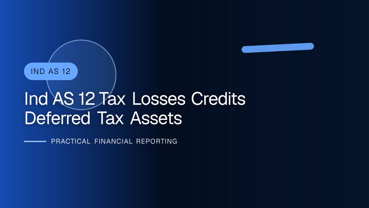 Professional finance team reviewing tax losses and credits under ind as 12 requirements and supporting accounting documentation