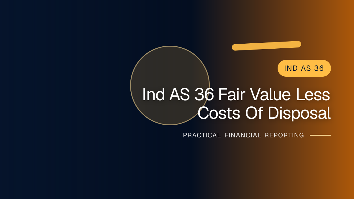 Professional finance team reviewing fair value less costs of disposal under ind as 36 requirements and supporting accounting documentation