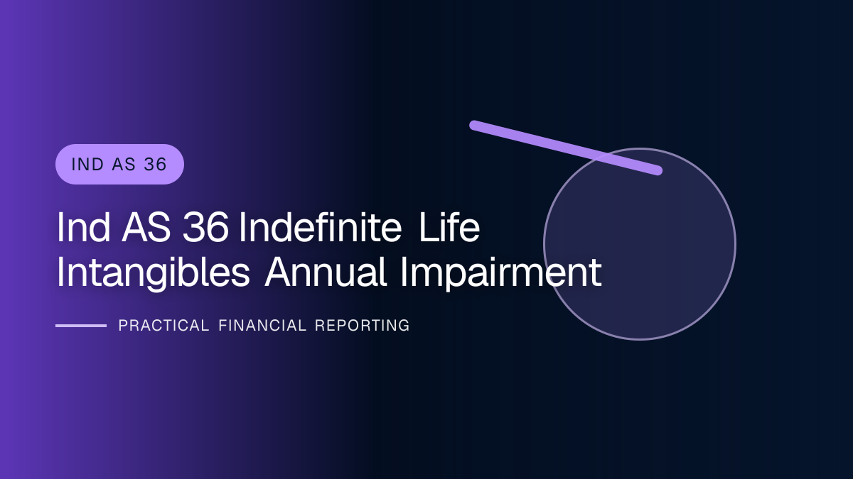 Professional finance team reviewing indefinite-life intangibles and assets not yet available for use under ind as 36 requirements and supporting accounting documentation