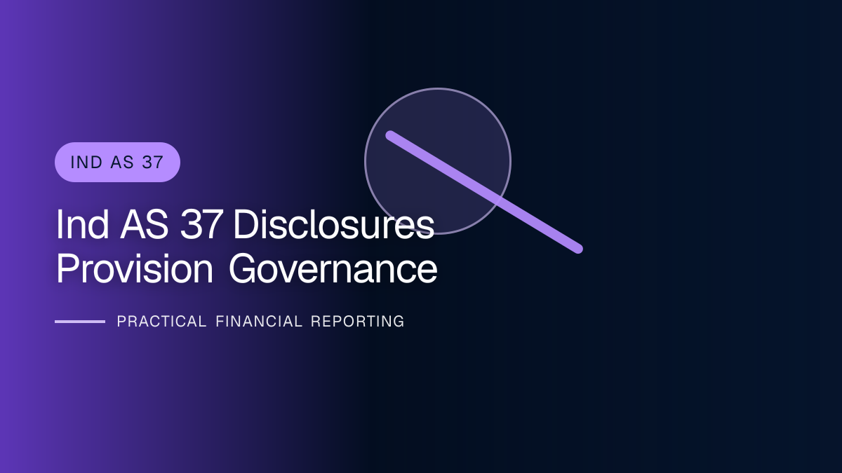 Professional finance team reviewing ind as 37 disclosures and provision governance requirements and supporting accounting documentation