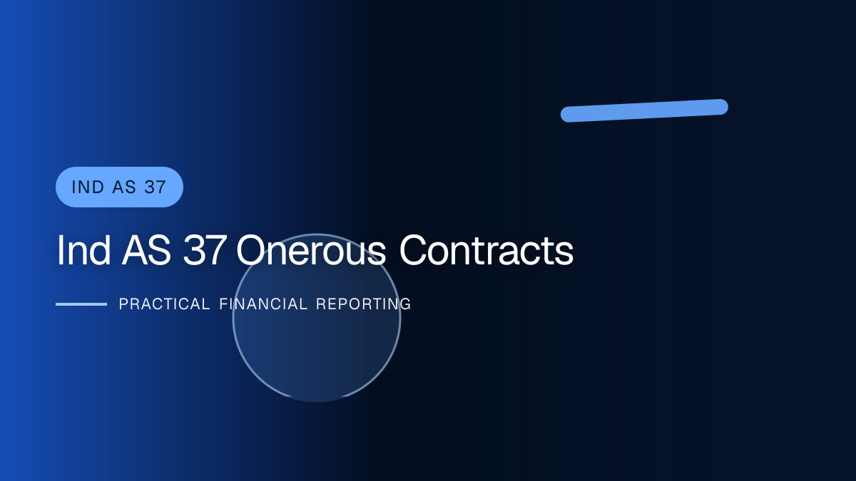 Professional finance team reviewing onerous contracts under ind as 37 requirements and supporting accounting documentation