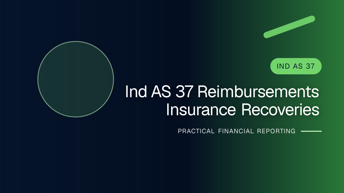 Professional finance team reviewing reimbursements and insurance recoveries under ind as 37 requirements and supporting accounting documentation