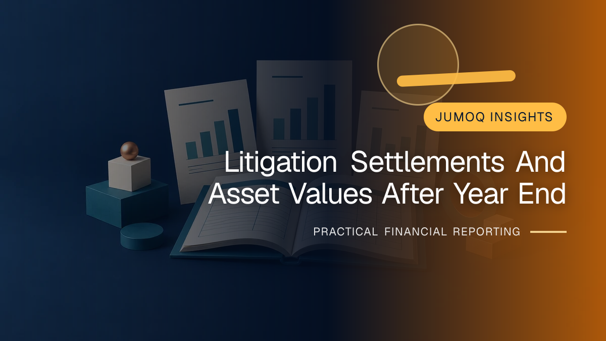 Original finance artwork for Litigation, Settlements and Asset Values after Year End