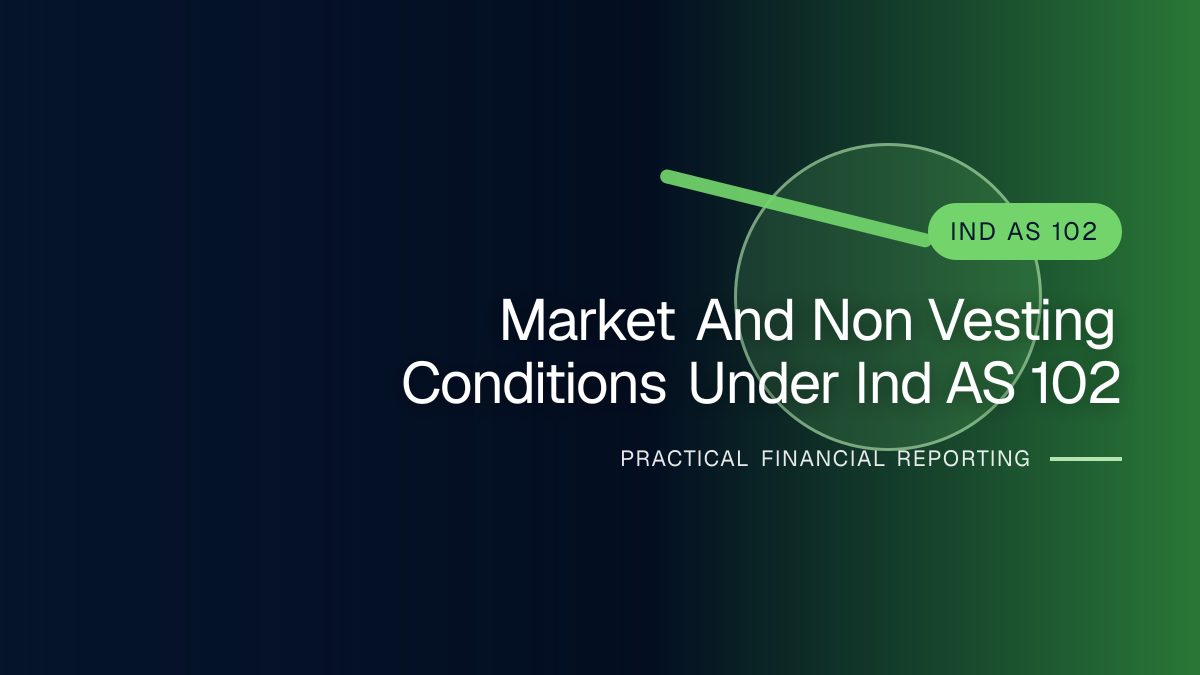 Professional financial reporting illustration for Market and Non-vesting Conditions under Ind AS 102