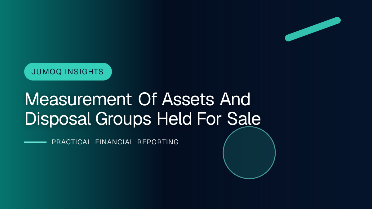 Professional financial reporting illustration for Measurement of Assets and Disposal Groups Held for Sale