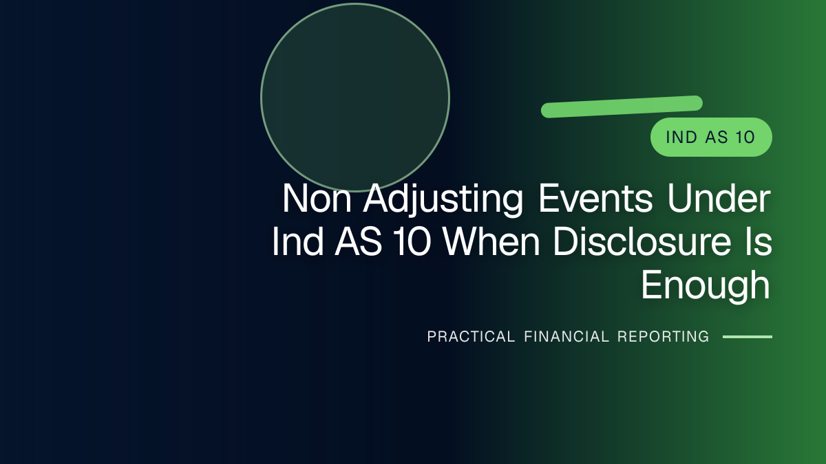 Professional financial reporting illustration for Non-adjusting Events under Ind AS 10: When Disclosure Is Enough