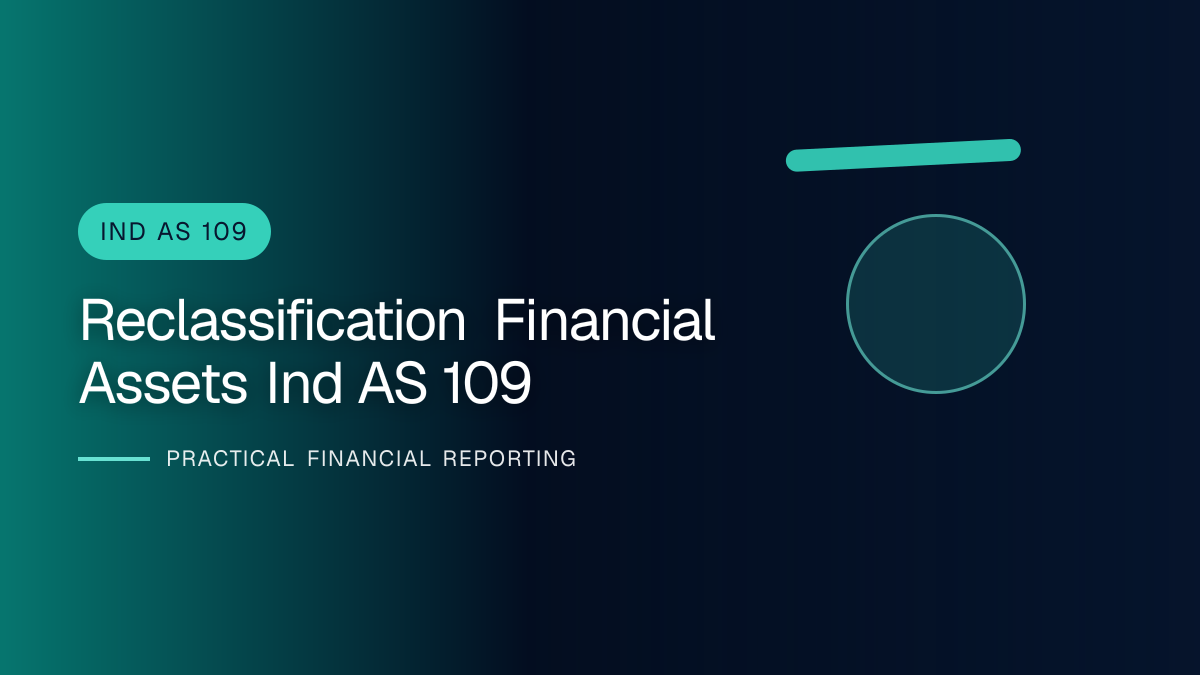 Professional finance team reviewing reclassification of financial assets under ind as 109 requirements and supporting accounting documentation