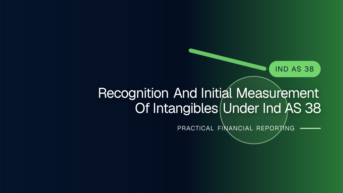 Professional financial reporting illustration for Recognition and Initial Measurement of Intangibles under Ind AS 38
