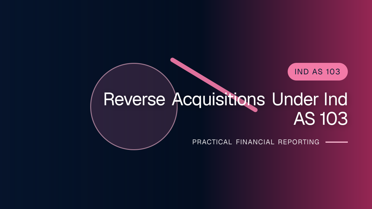 Professional financial reporting illustration for Reverse Acquisitions under Ind AS 103