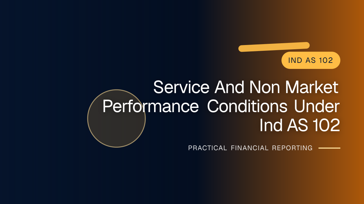 Professional financial reporting illustration for Service and Non-market Performance Conditions under Ind AS 102