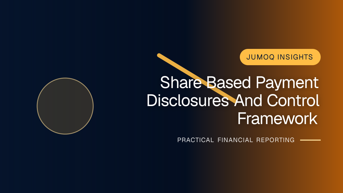 Professional financial reporting illustration for Share-based Payment Disclosures and Control Framework