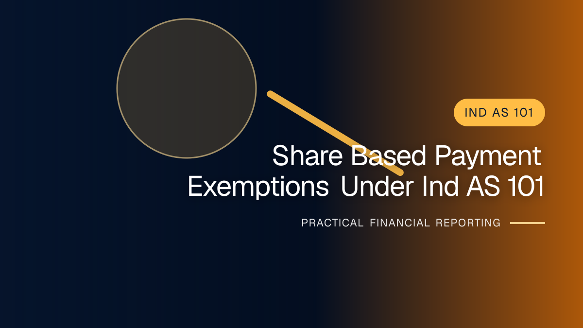 Professional financial reporting illustration for Share-based Payment Exemptions under Ind AS 101