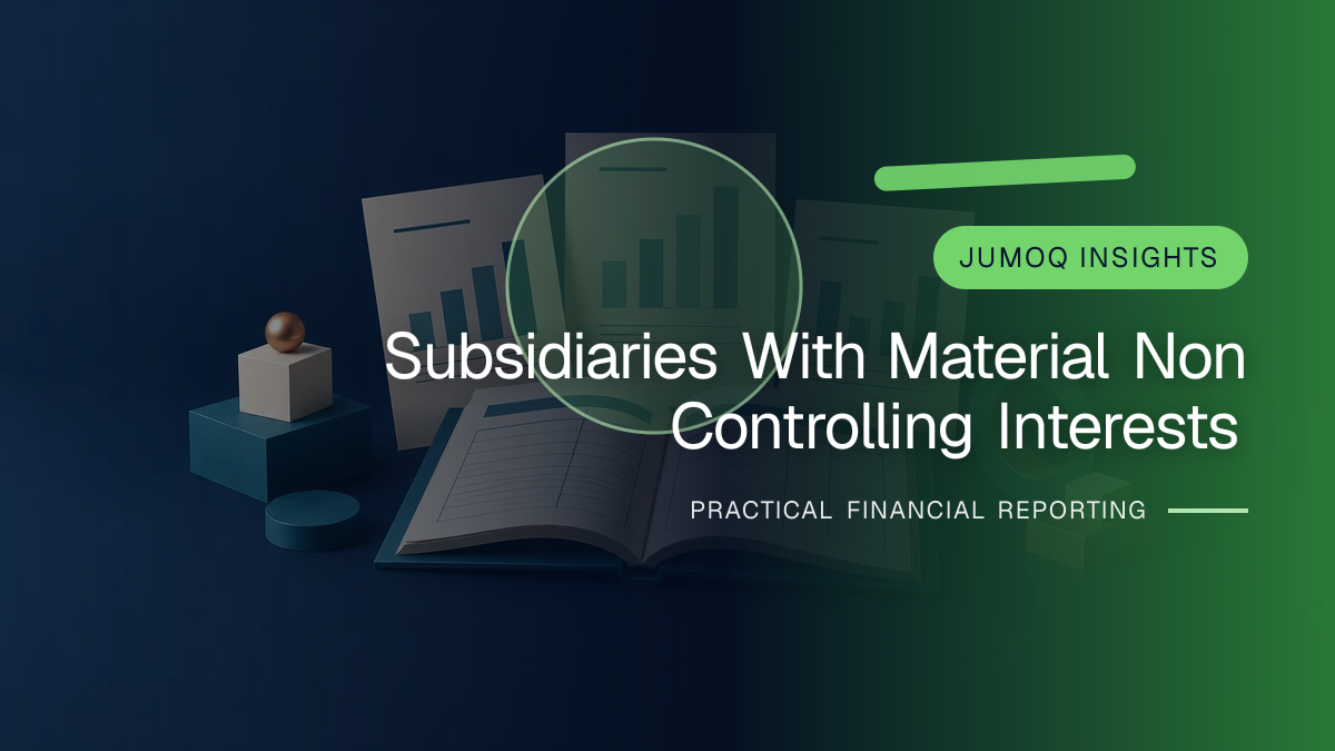 Original finance artwork for Subsidiaries with Material Non-controlling Interests