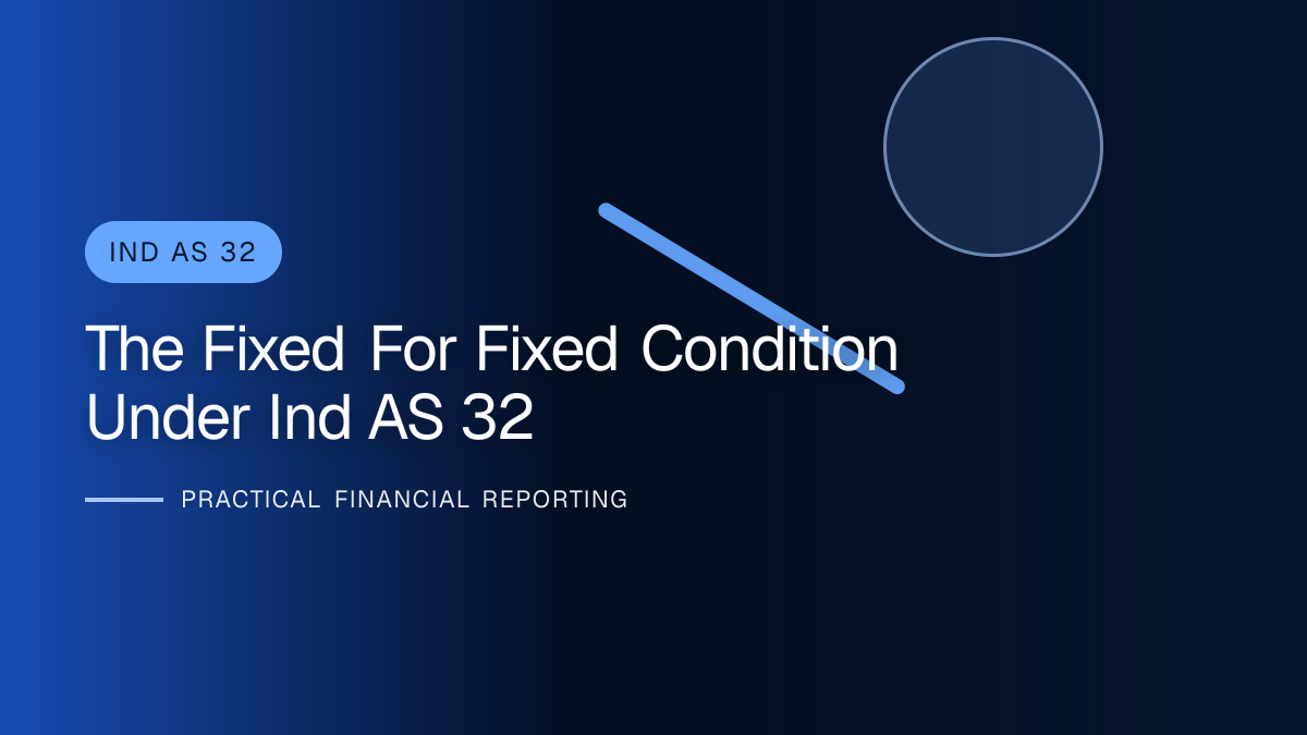 Professional financial reporting illustration for The Fixed-for-fixed Condition under Ind AS 32