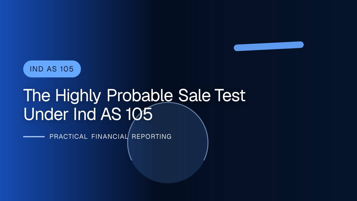 Professional financial reporting illustration for The Highly Probable Sale Test under Ind AS 105