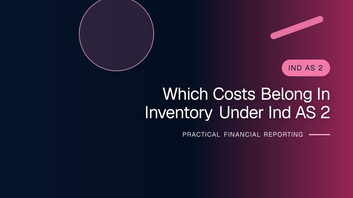 Professional financial reporting illustration for Which Costs Belong in Inventory under Ind AS 2?